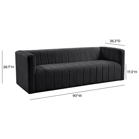 Norah Black Velvet Sofa Model: TOV-L68228