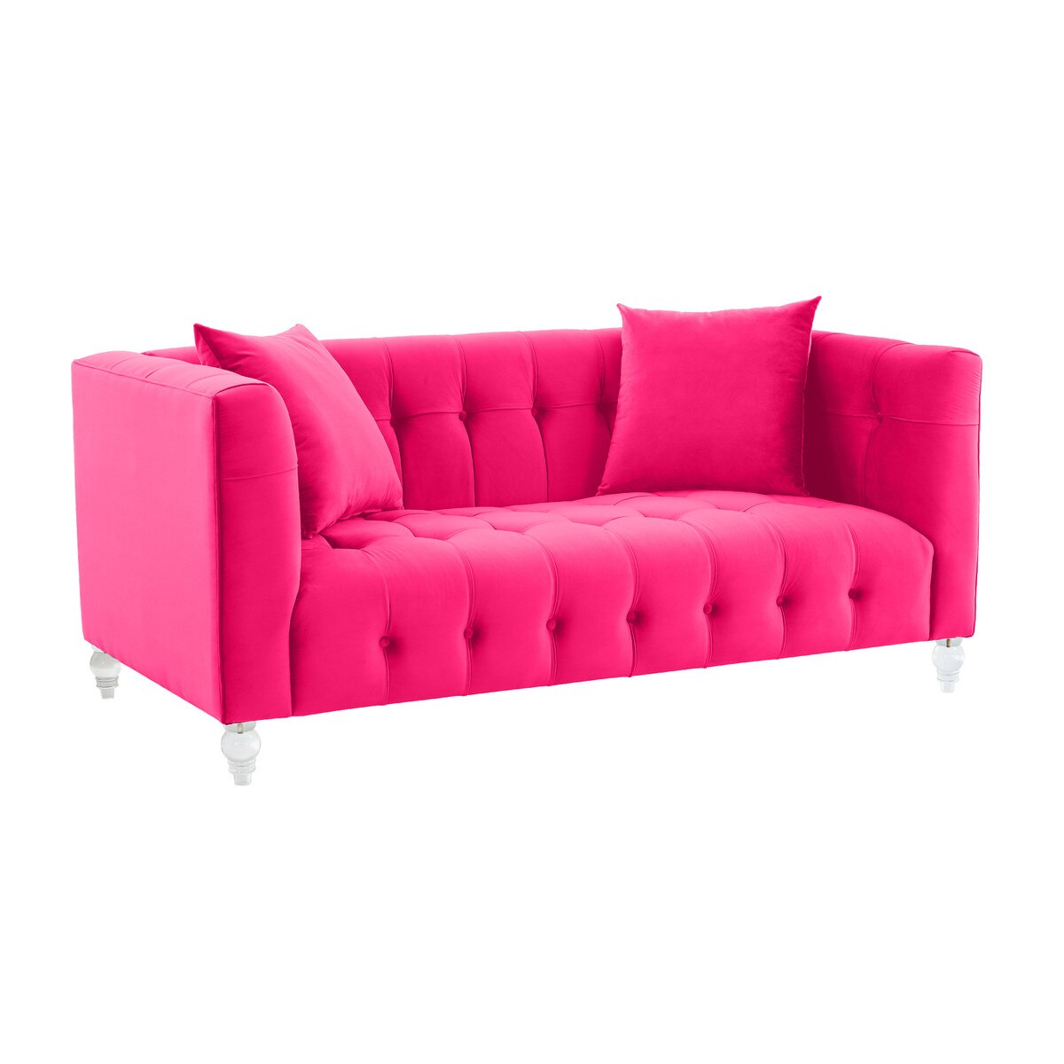 Bea Hot Pink Velvet Loveseat Model: TOV-L68317