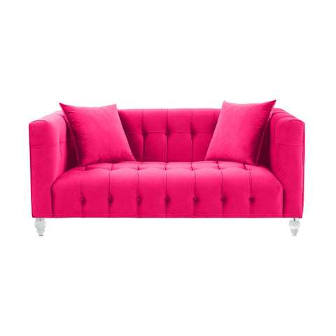 Bea Hot Pink Velvet Loveseat Model: TOV-L68317