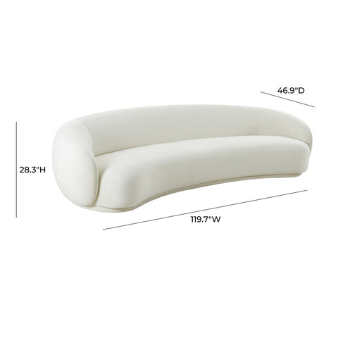 Kendall Cream Velvet 120" Sofa Model: TOV-L68334