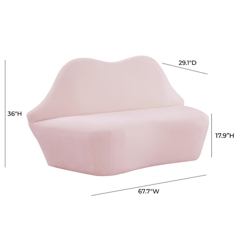 Lips Blush Velvet Settee Model: TOV-L68340