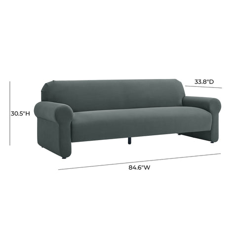 Keelee Grey 84" Velvet Sofa Model: TOV-L68438