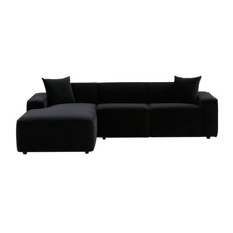 Olafur Black Velvet Sectional - LAF Model: TOV-L68452-L68456