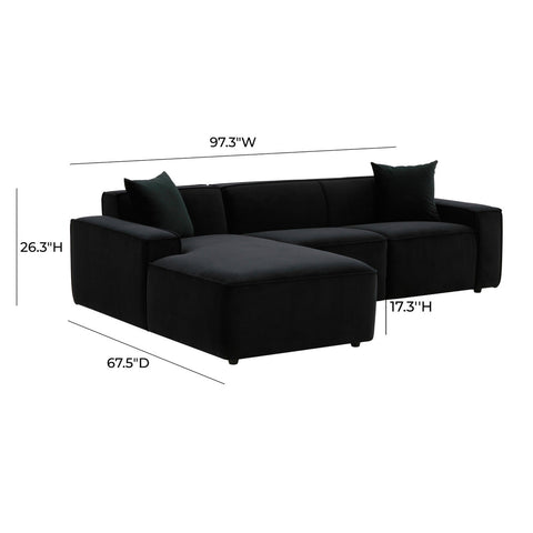 Olafur Black Velvet Sectional - LAF Model: TOV-L68452-L68456