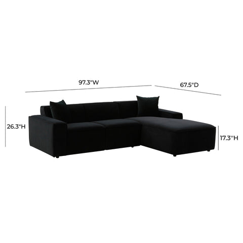 Olafur Black Velvet Sectional - RAF Model: TOV-L68453-L68457