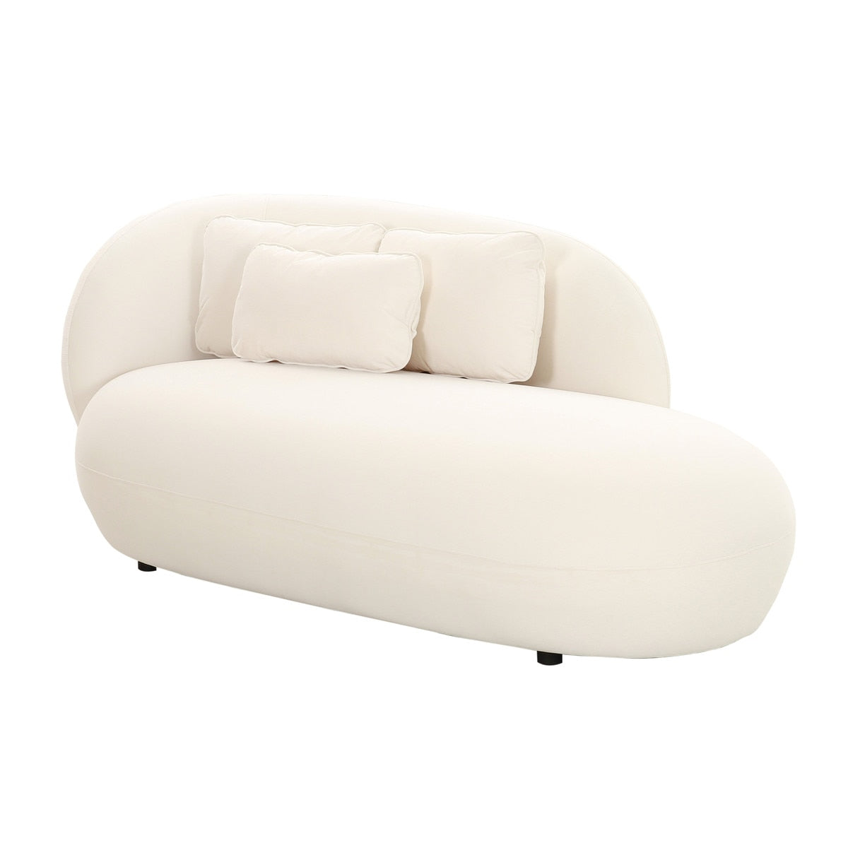 Galet Cream Velvet Chaise Model: TOV-L68547