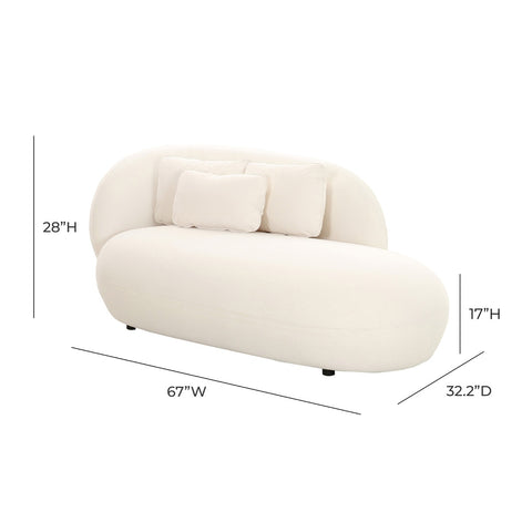 Galet Cream Velvet Chaise Model: TOV-L68547