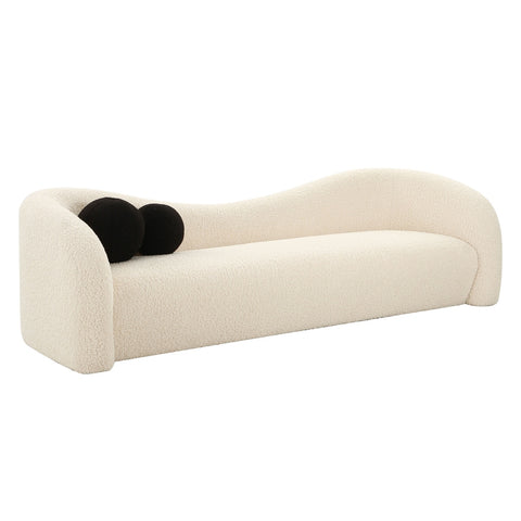 Leonie Beige Faux Shearling Sofa Model: TOV-L68579