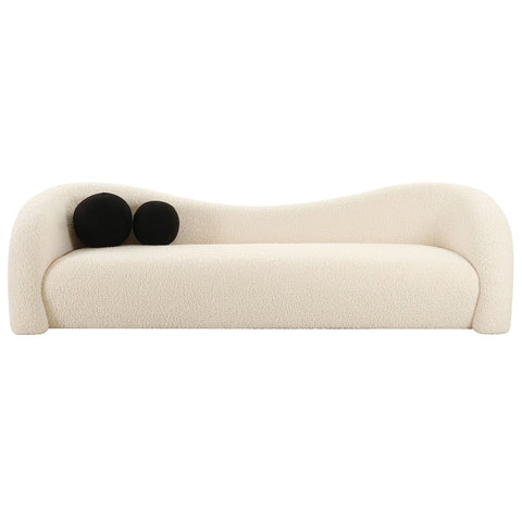 Leonie Beige Faux Shearling Sofa Model: TOV-L68579