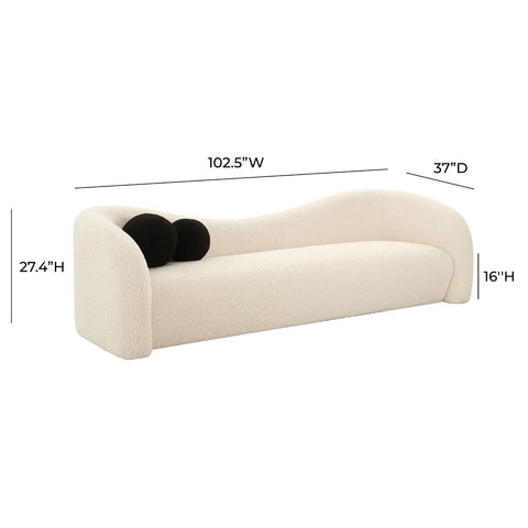 Leonie Beige Faux Shearling Sofa Model: TOV-L68579