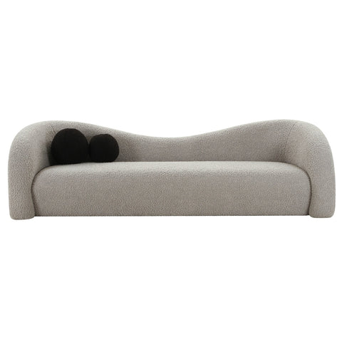Leonie Grey Faux Shearling Sofa Model: TOV-L68580