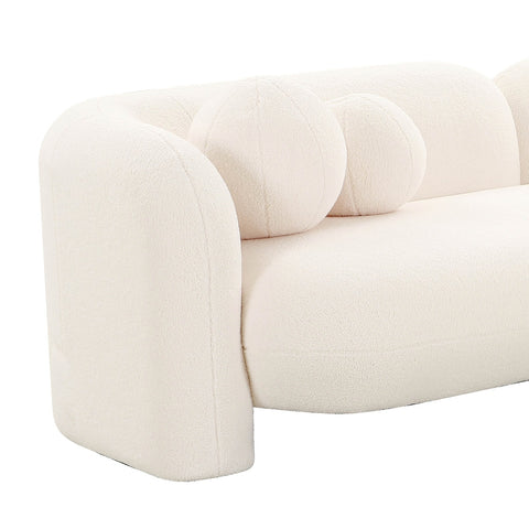 Amelie Cream Faux Fur Sofa Model: TOV-L68581