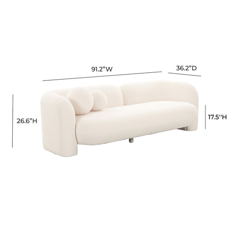 Amelie Cream Faux Fur Sofa Model: TOV-L68581