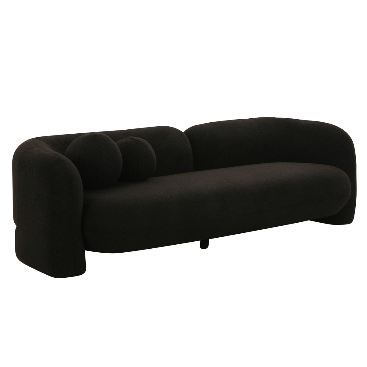 Amelie Black Faux Fur Sofa Model: TOV-L68582