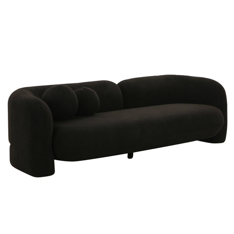 Amelie Black Faux Fur Sofa Model: TOV-L68582