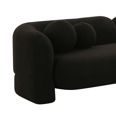 Amelie Black Faux Fur Sofa Model: TOV-L68582