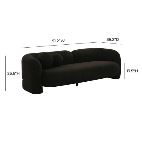 Amelie Black Faux Fur Sofa Model: TOV-L68582