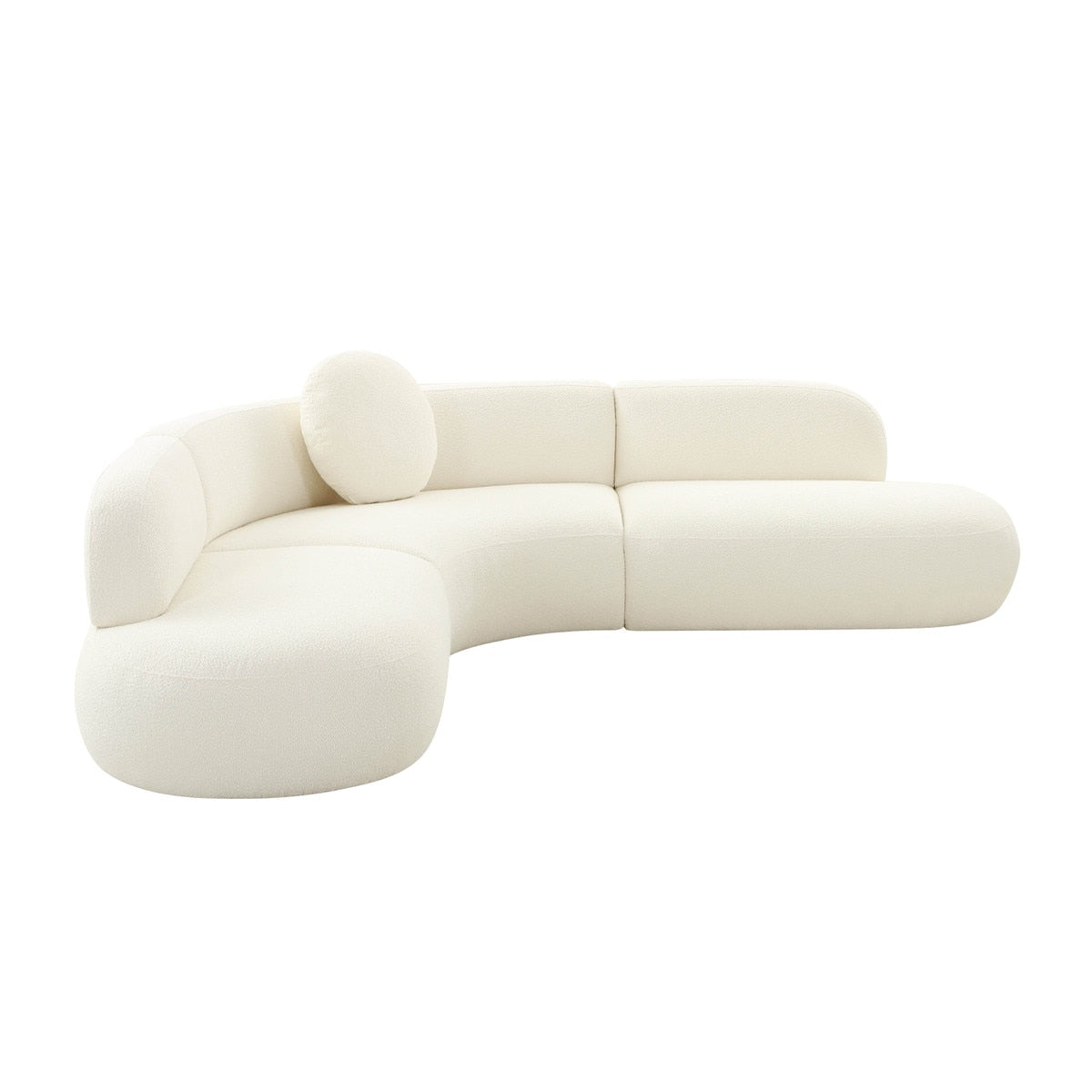 Broohah Cream Boucle Sectional Model: TOV-L68655-SEC