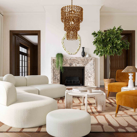 Broohah Cream Boucle Sectional Model: TOV-L68655-SEC