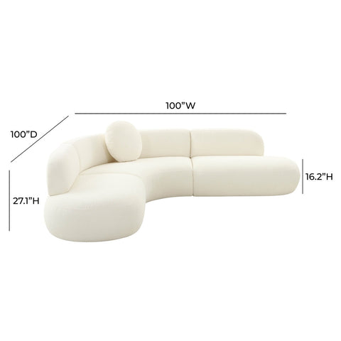 Broohah Cream Boucle Sectional Model: TOV-L68655-SEC