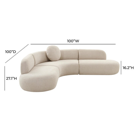 Broohah Beige Linen Sectional Model: TOV-L68656-SEC