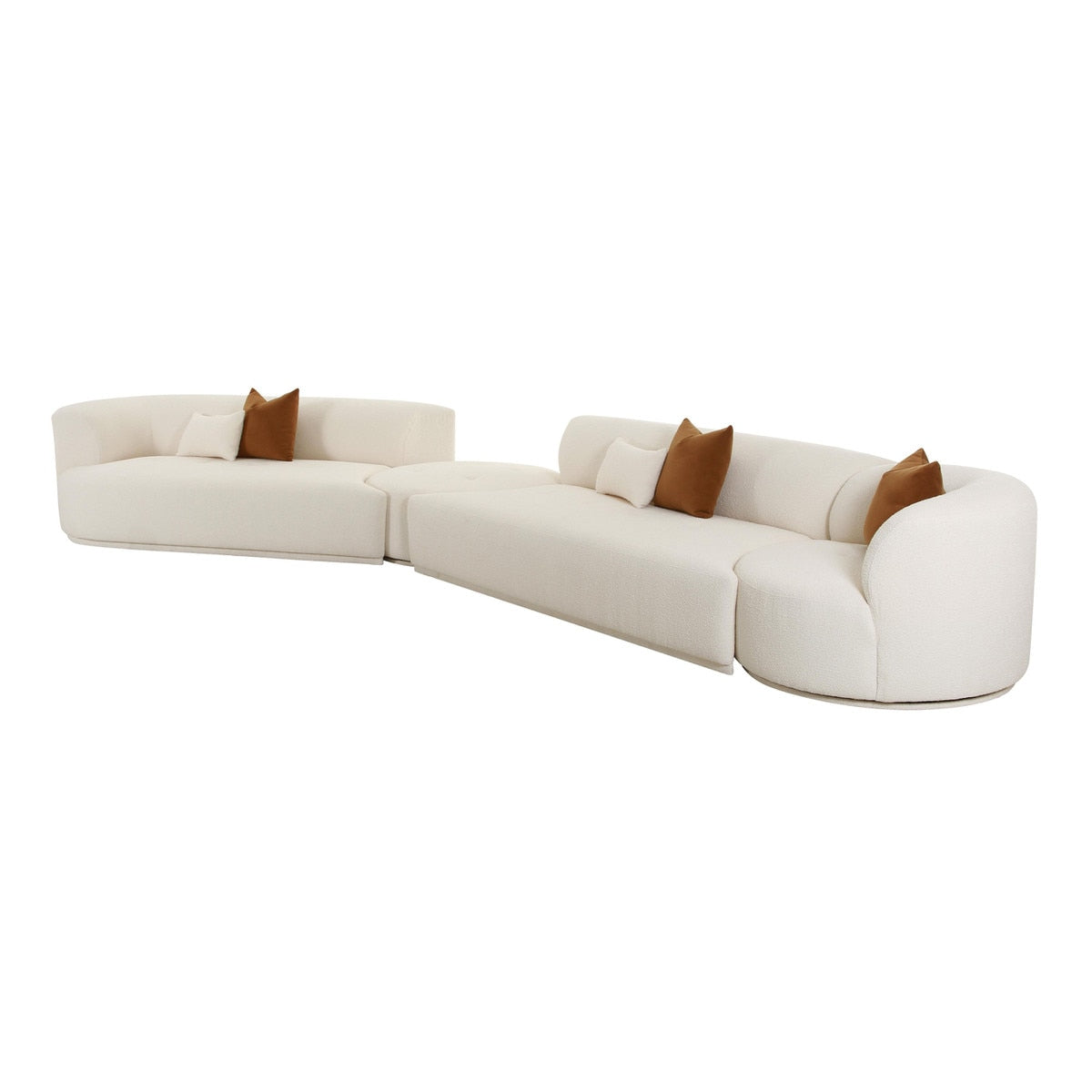 Fickle Cream Boucle 4-Piece Modular LAF Sectional Model: TOV-L6866-C-SEC2L