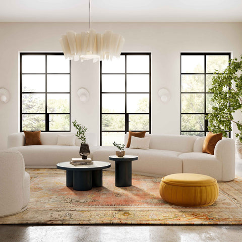 Fickle Cream Boucle 4-Piece Modular LAF Sectional Model: TOV-L6866-C-SEC2L