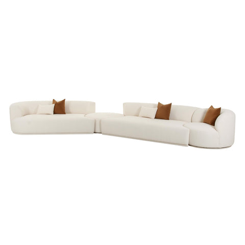 Fickle Cream Boucle 4-Piece Modular LAF Sectional Model: TOV-L6866-C-SEC2L