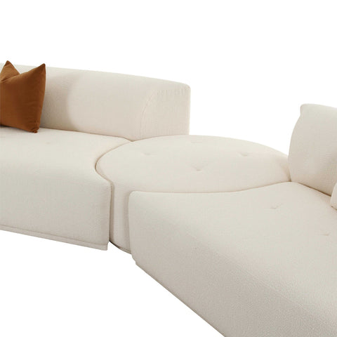 Fickle Cream Boucle 4-Piece Modular LAF Sectional Model: TOV-L6866-C-SEC2L