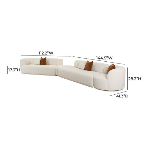 Fickle Cream Boucle 4-Piece Modular LAF Sectional Model: TOV-L6866-C-SEC2L