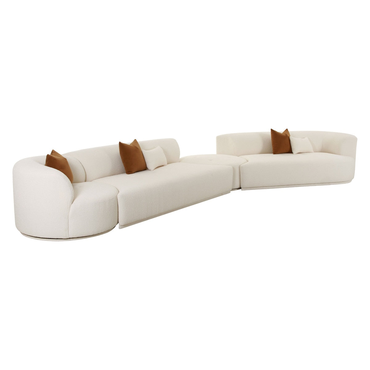 Fickle Cream Boucle 4-Piece Modular RAF Sectional Model: TOV-L6866-C-SEC2R
