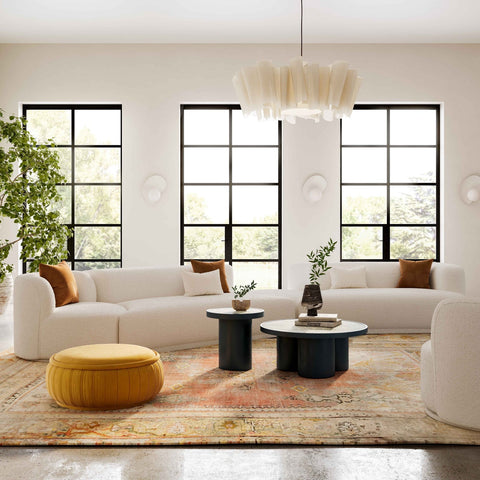 Fickle Cream Boucle 4-Piece Modular RAF Sectional Model: TOV-L6866-C-SEC2R