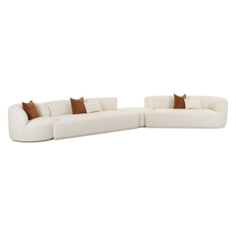 Fickle Cream Boucle 4-Piece Modular RAF Sectional Model: TOV-L6866-C-SEC2R