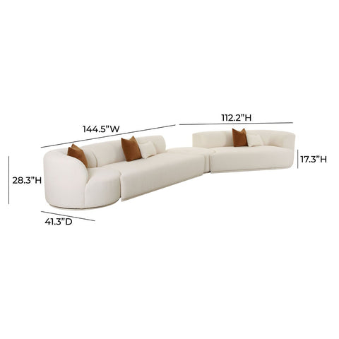 Fickle Cream Boucle 4-Piece Modular RAF Sectional Model: TOV-L6866-C-SEC2R