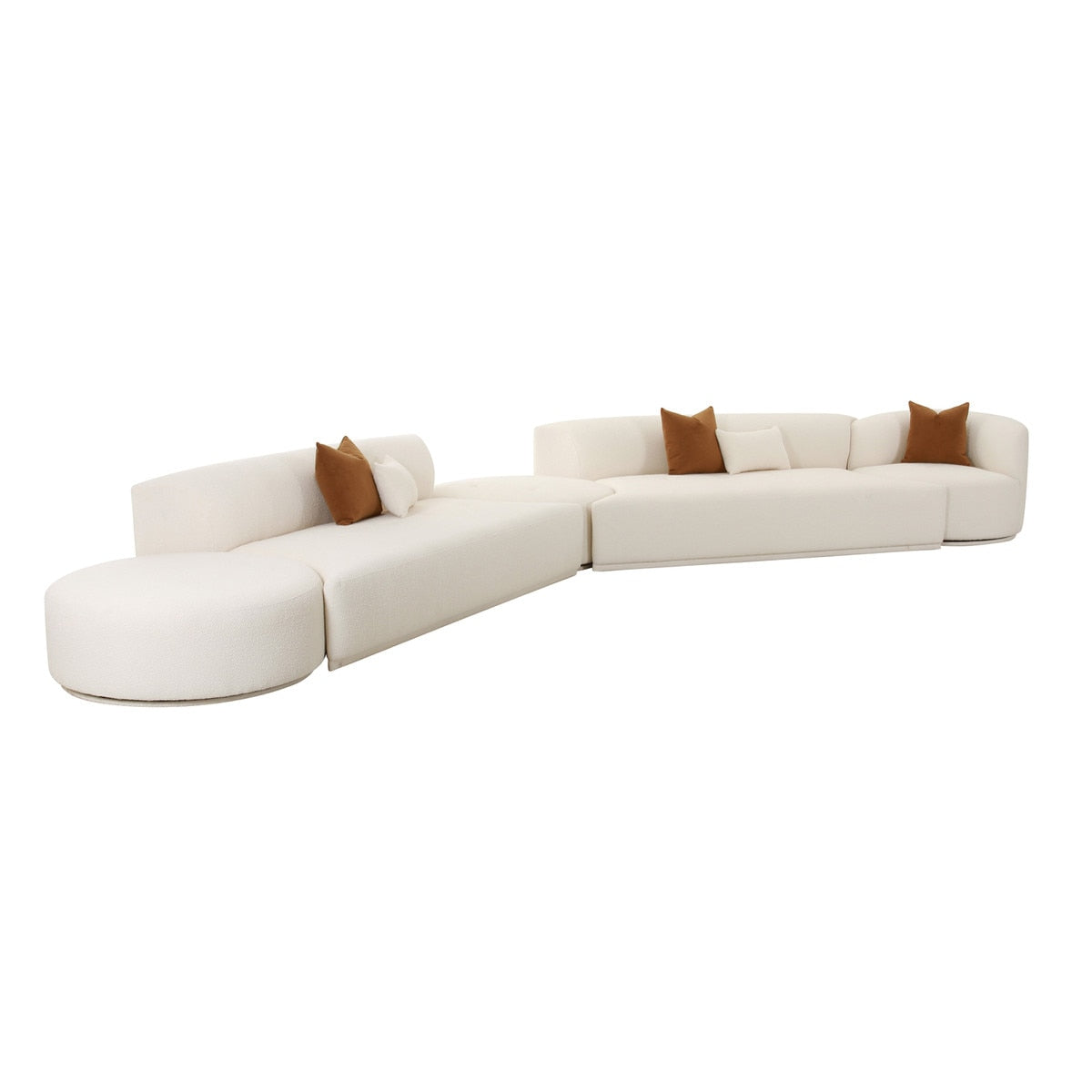 Fickle Cream Boucle 5-Piece Modular Chaise Sectional Model: TOV-L6866-C-SEC3