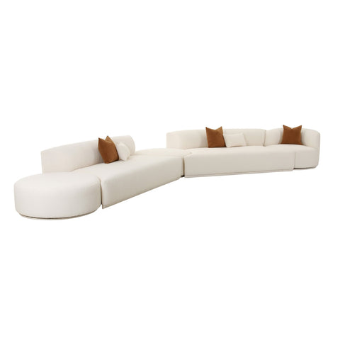 Fickle Cream Boucle 5-Piece Modular Chaise Sectional Model: TOV-L6866-C-SEC3