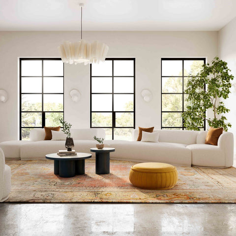 Fickle Cream Boucle 5-Piece Modular Chaise Sectional Model: TOV-L6866-C-SEC3