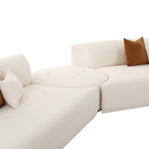 Fickle Cream Boucle 5-Piece Modular Chaise Sectional Model: TOV-L6866-C-SEC3