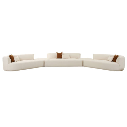 Fickle Cream Boucle 5-Piece Modular Sectional Model: TOV-L6866-C-SEC4