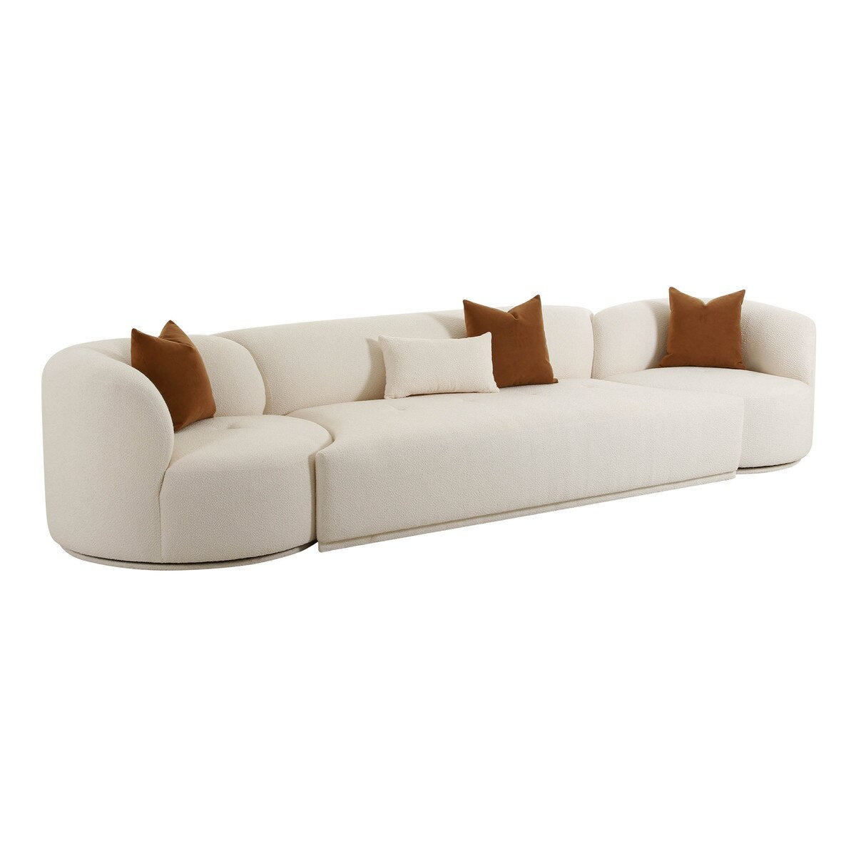 Fickle Cream Boucle 3-Piece Modular Sofa Model: TOV-L6866-C-SO1
