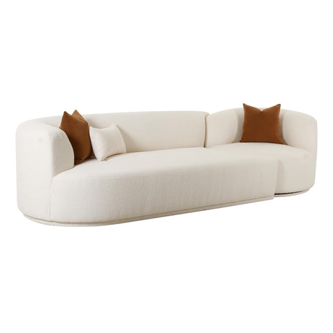 Fickle Cream Boucle 2-Piece Modular LAF Sofa Model: TOV-L6866-C-SO3L