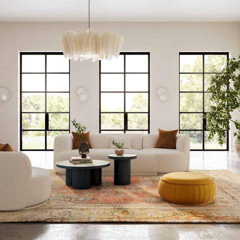 Fickle Cream Boucle 2-Piece Modular LAF Sofa Model: TOV-L6866-C-SO3L