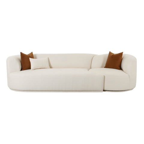 Fickle Cream Boucle 2-Piece Modular LAF Sofa Model: TOV-L6866-C-SO3L