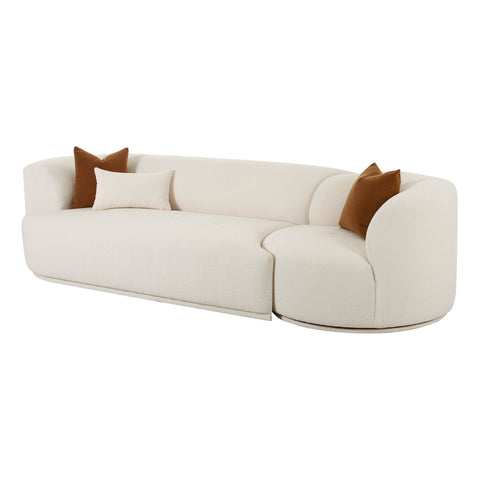 Fickle Cream Boucle 2-Piece Modular LAF Sofa Model: TOV-L6866-C-SO3L