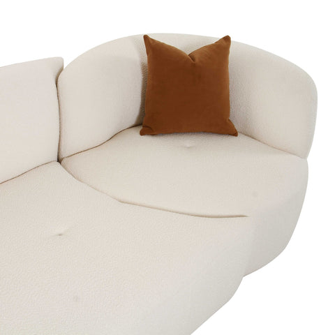 Fickle Cream Boucle 2-Piece Modular LAF Sofa Model: TOV-L6866-C-SO3L