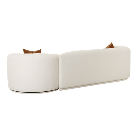Fickle Cream Boucle 2-Piece Modular LAF Sofa Model: TOV-L6866-C-SO3L