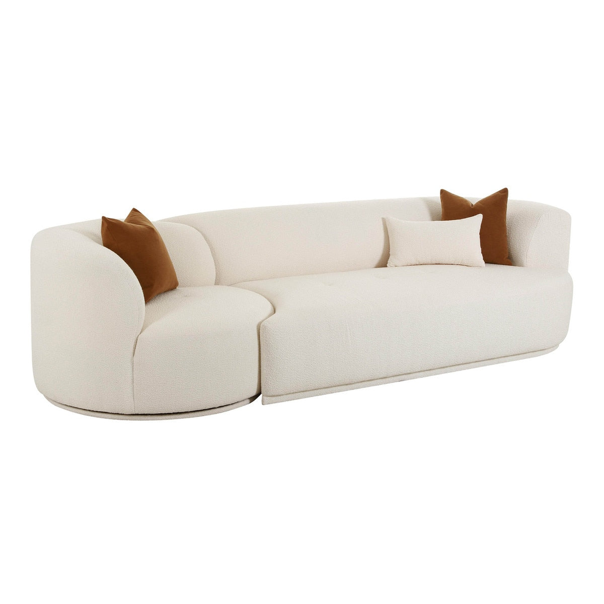 Fickle Cream Boucle 2-Piece Modular RAF Sofa Model: TOV-L6866-C-SO3R