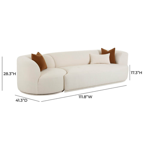 Fickle Cream Boucle 2-Piece Modular RAF Sofa Model: TOV-L6866-C-SO3R