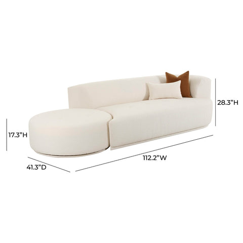 Fickle Cream Boucle 2-Piece Chaise Modular RAF Sofa Model: TOV-L6866-C-SO4R