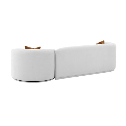 Fickle Grey Velvet 2-Piece Modular LAF Sofa Model: TOV-L6866-G-SO3L